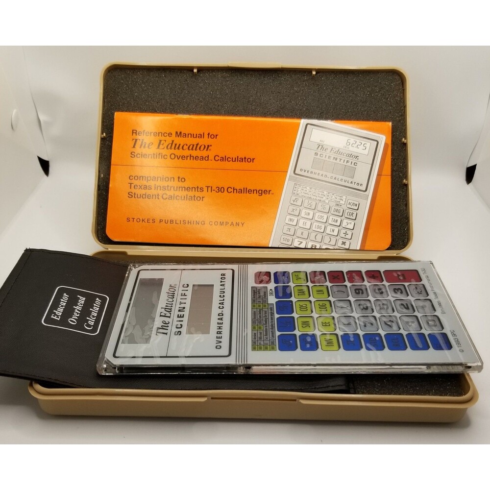 Stokes The educator scientific overhead calculator w/ calculator keeper case vtg